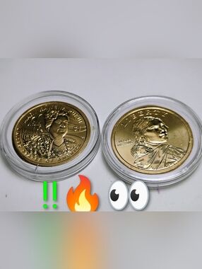2025 S Sacagawea Dollar p D Coin Pair - Gold Tone US Coins CLAD  In Capsule
